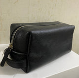 Washbag leather black...حقيبة جلدية سوداء