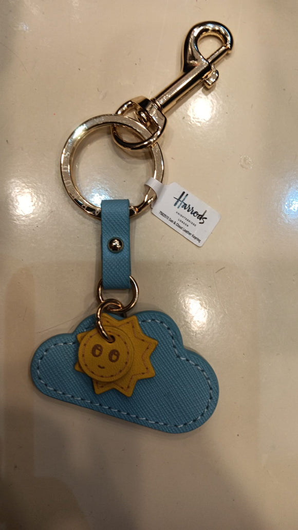 Sun & Cloud Leather Keyring..سلسلة مفاتيح جلدية من الشمس والسحاب
