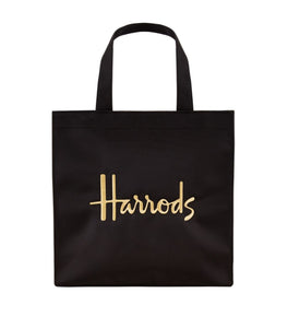 Small Black Logo Cotton Shopper Bag...حقيبة تسوق قطنية صغيرة سوداء اللون