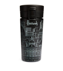 Harrods Black Skyline Stainless Steel Coffee Cup...كوب قهوة من الفولاذ المقاوم للصدأ بتصميم اسود
