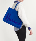 Harrods
Logo prussian blue shoulder Tote Bag