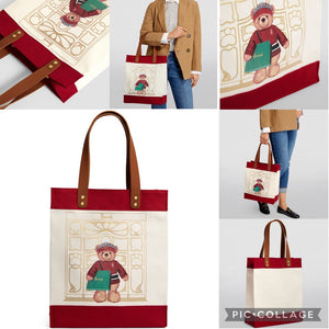 Christmas Bear 2023 Cotton Canvas Bag