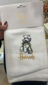 Westie With Lead Tea Towel (Set of 2)..منشفة شاي ويستي مع منديل  (مجموعة من قطعتين)