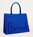 Harrods
Logo prussian blue shoulder Tote Bag