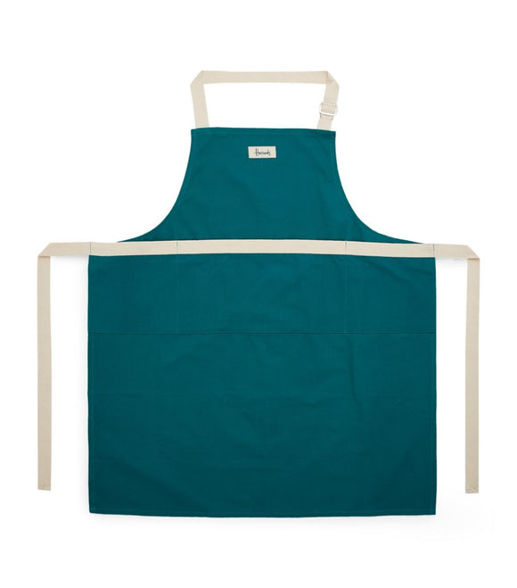 Harrods Teal Colour Block Adult Apron..مريلة للكبار بلون أزرق مخضر
