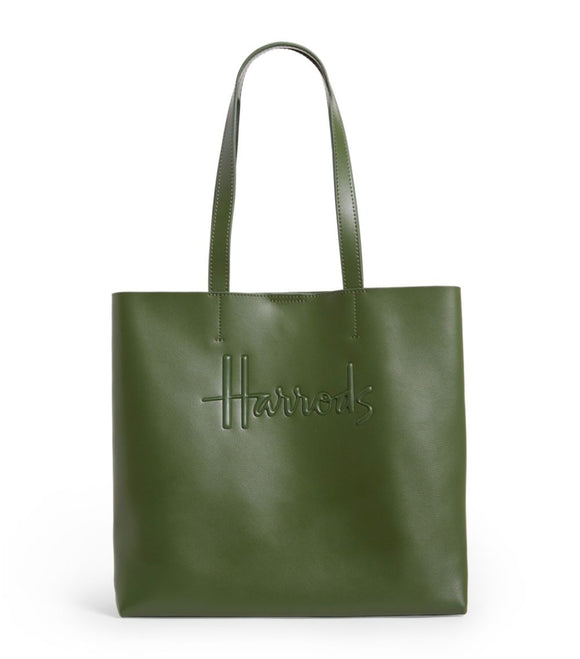 Medium Leather Kensington Tote Bag Green..حقيبة جلدية متوسطة الحجم باللون الاخضر