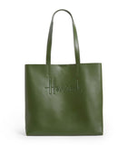 Medium Leather Kensington Tote Bag Green..حقيبة جلدية متوسطة الحجم باللون الاخضر