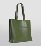 Medium Leather Kensington Tote Bag Green..حقيبة جلدية متوسطة الحجم باللون الاخضر