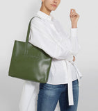 Medium Leather Kensington Tote Bag Green..حقيبة جلدية متوسطة الحجم باللون الاخضر