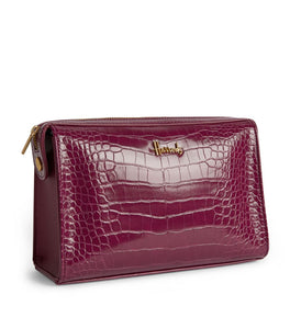 Croc Embossed Trafalgar Cosmetic Clutch Bag..حقيبة  تجميل بنقشة جلد التمساح