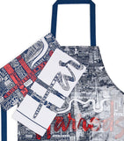 Harrods Picture Font Tea Towel and Apron Set