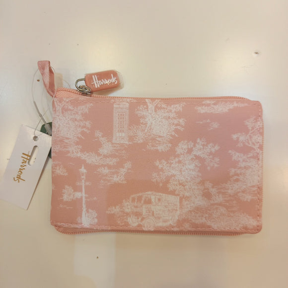 Pink Toile Pocket Shopper Bag..حقيبة تسوق جيبية من القماش  الوردي