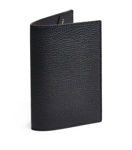 Harrods Leather Passport Cover Black Logo