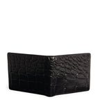 Croc-Embossed Leather Black Logo Wembley Wallet