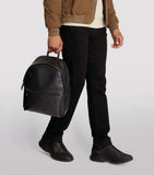 Harrods Black Leather Mens Wembley Backpack