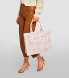 Pink Toile Grocery Shopper Bag