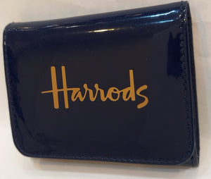 Harrods Logo Navy Pop and Zip Purse...محفظة هارودز باللون الازرق الغامق مع سحاب