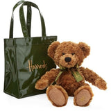 Green Harrods Logo Bear in a Bag