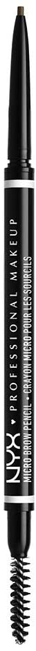 NYX Professional Makeup Micro Brow Pencil, Dual Ended With Mechanical Brow Pencil And Spoolie Brush, Vegan Formula, Shade: Ash Brown