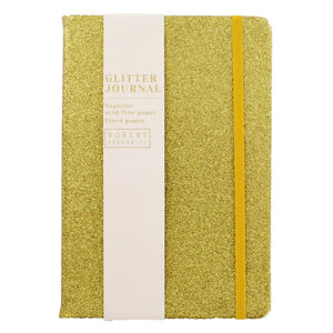 A5 Gold Glitter Cased Lined Journal...دفتر مسطر بغلاف ذهبي لامع
