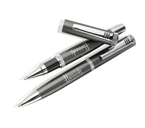 Harrods Double Pen Set Dark Grey in Tin