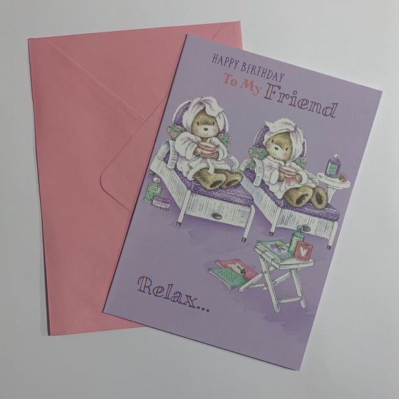 Happy Birthday to My Friend Relax... Card and Envelope