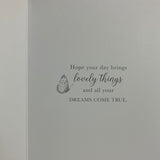 Wishing You a Wonderful Birthday Teddy and Flowers Card and Envelope