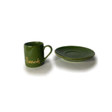 Harrods Green Logo Espresso Cup and Round Saucer...كوب إسبريسو مع صحن دائري بشعار هارودز الأخضر