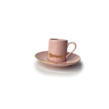 Harrods Pink Logo Espresso Cup and Round Saucer...كوب إسبريسو مع صحن دائري بشعار هارودز الوردي