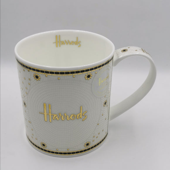 Harrods Floor Mosaic White Gold Mug..كوب من الذهب الأبيض بتصميم فسيفساء الأرضية