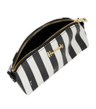 Boutique Black and White Multi Stripe Cosmetic Bag...حقيبة مستحضرات تجميل  متعددة الخطوط باللونين الأبيض والأسود