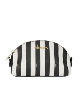 Boutique Black and White Multi Stripe Cosmetic Bag...حقيبة مستحضرات تجميل  متعددة الخطوط باللونين الأبيض والأسود