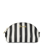 Boutique Black and White Multi Stripe Cosmetic Bag...حقيبة مستحضرات تجميل  متعددة الخطوط باللونين الأبيض والأسود