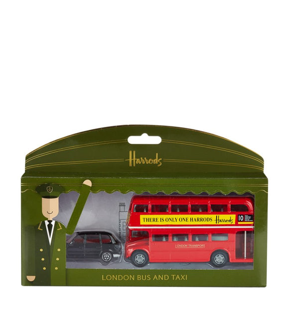 Harrods London Bus and Taxi  Large Set..مجموعة من حافلات وسيارات الأجرة في هارودز لندن