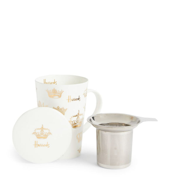 Harrods Crowns Tea with Infuser Mug