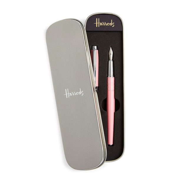 Harrods Fountain Pen Pink with Case..قلم حبر جاف هارودز وردي مع حافظة