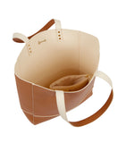 Fern Reversible Tote Bag Beige and Brown