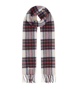 Fringed Check Wool Scarf Festive