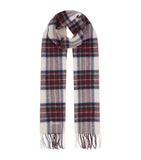 Fringed Check Wool Scarf Festive