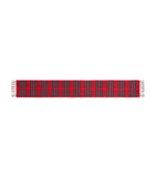 Fringed Check Wool Scarf Red Festive...وشاح صوف أحمر احتفالي بمربعات