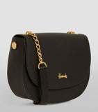 Hackney Black Rounded Cross Body Bag