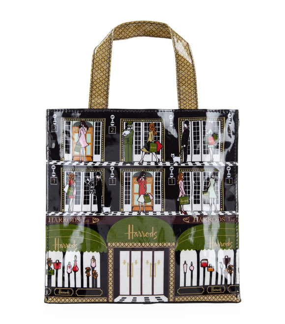 Harrods Elevators Small Shopper Bag حقيبة تسوق بحجم صغير بنقشة مصعد