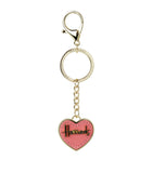 Harrods Pink Leather Heart Keyring...سلسلة مفاتيح هارودز الجلدية الوردية على شكل قلب
