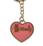 Harrods Pink Leather Heart Keyring...سلسلة مفاتيح هارودز الجلدية الوردية على شكل قلب