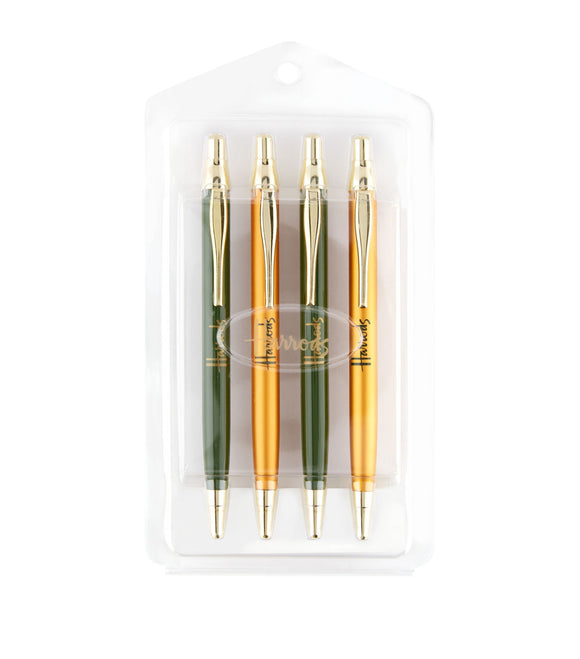 Harrods Logo Ballpoint Pens (Set of 4) مجموعة أقلام حبر جاف بشعار  هارودز