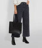 Medium Leather Kensington Tote Bag Black...حقيبة جلدية متوسطة الحجم باللون الأسود