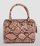 Micro Mini Pink Snake-Embossed Barrel Cross Grab Bag