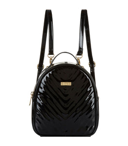 Mini Patent Christie Chevron Black Backpack...حقيبة ظهر صغيرة من كريستي شيفرون سوداء اللون
