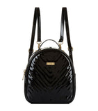 Mini Patent Christie Chevron Black Backpack...حقيبة ظهر صغيرة من كريستي شيفرون سوداء اللون