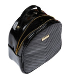 Mini Patent Christie Chevron Black Backpack...حقيبة ظهر صغيرة من كريستي شيفرون سوداء اللون